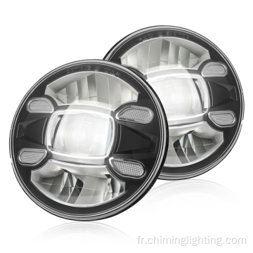 Phare de 7 pouces LED Angel Eye Round Lights Jeep haut faisceau haut de gamme 7 pouces Round Headlights pour les camions